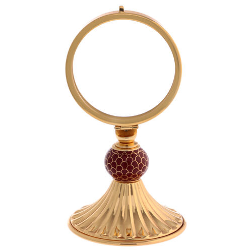 Chapel Monstrance in gold-plated brass and enamel, 15cm 1