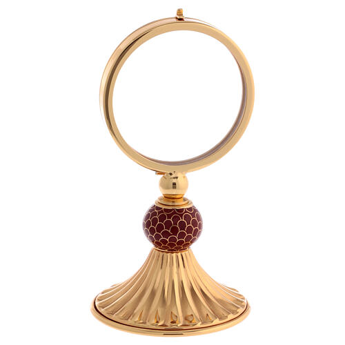 Chapel Monstrance in gold-plated brass and enamel, 15cm 4