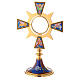 Monstrance in brass and resin, Four Evangelists, IHS s1
