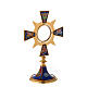 Monstrance in brass and resin, Four Evangelists, IHS s5