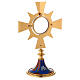 Monstrance in brass and resin, Four Evangelists, IHS s6