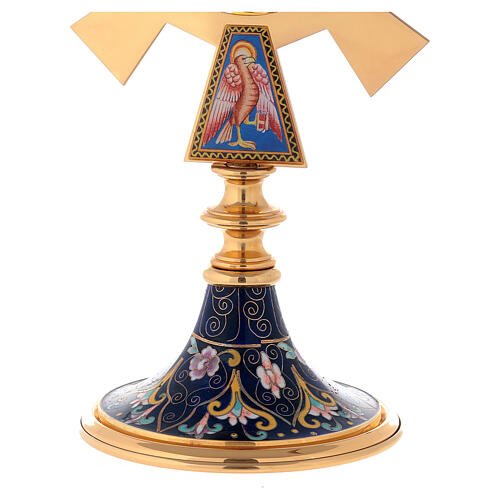 Monstrance in brass and enamel, Four Evangelists 3