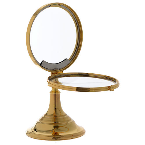 Chapel Monstrance, magna host in gold-plated brass 28 cm 3