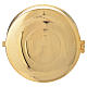 Caixa de hóstia latão dourado IHS diâmetro 9 cm com luneta s1