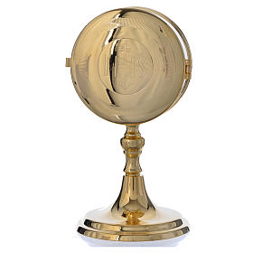 Pyx for host in gold-plated brass with stand 10cm diam