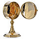 Pyx for host in gold-plated brass with stand 10cm diam s3