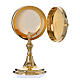Pyx for host in gold-plated brass with stand 10cm diam s4