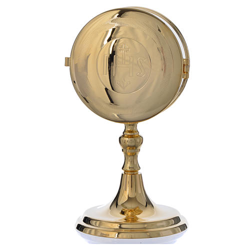 Pyx for host in gold-plated brass with stand 10cm diam 1