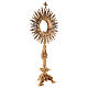 Monstrance for Magna host in brass with red stones H80cm s6