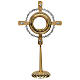 Monstrance for Magna host in brass with white stones H75cm s1