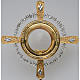Monstrance for Magna host in brass with white stones H75cm s2