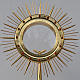 Monstrance for Magna host in golden brass with red stones s2