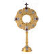 Monstrance in brass with red enamel s1