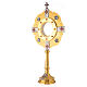 Monstrance in brass with red enamel s2