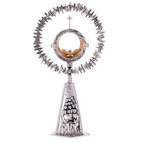 Monstrance Jesus with Apostles, silver-plated brass
