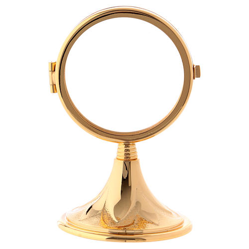 Monstrance shrine gold-plated brass 13cm 1