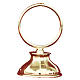 Monstrance shrine gold-plated brass and thick base 13cm s1