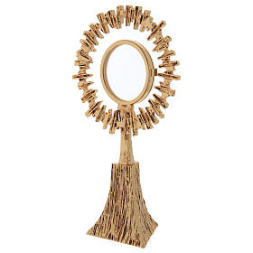 Monstrance shrine gold-plated brass 29cm