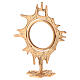 Monstrance shrine gold-plated brass 19cm s1