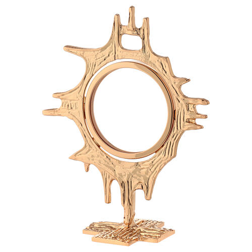 Monstrance shrine gold-plated brass 19cm 1