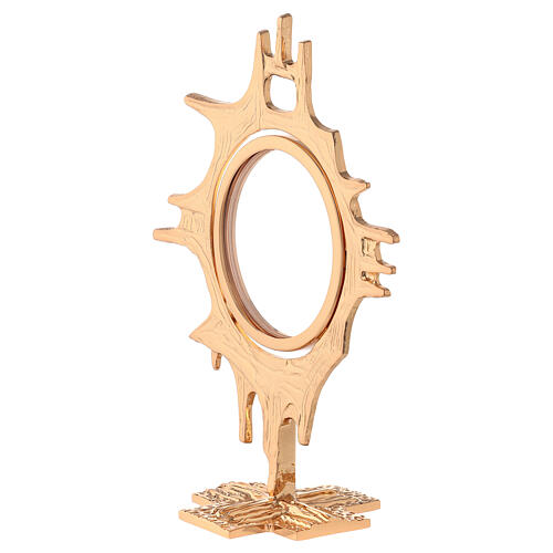 Monstrance shrine gold-plated brass 19cm 2