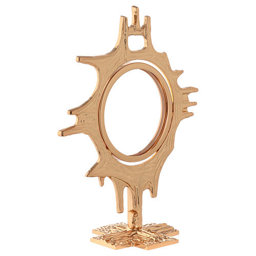 Monstrance shrine gold-plated brass 19cm 3