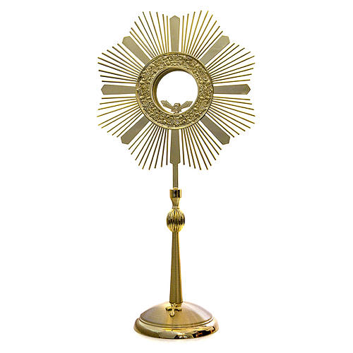 Monstrance in gold-plated brass 60cm 1