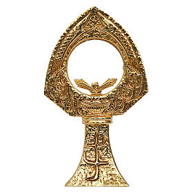 Monstrance gold-plated brass 26cm with luna