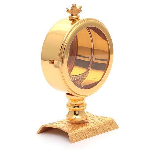 Eucharistic pyx for 10cm host in golden brass 4