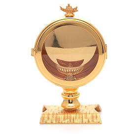 Eucharistic pyx for 10cm host in golden brass