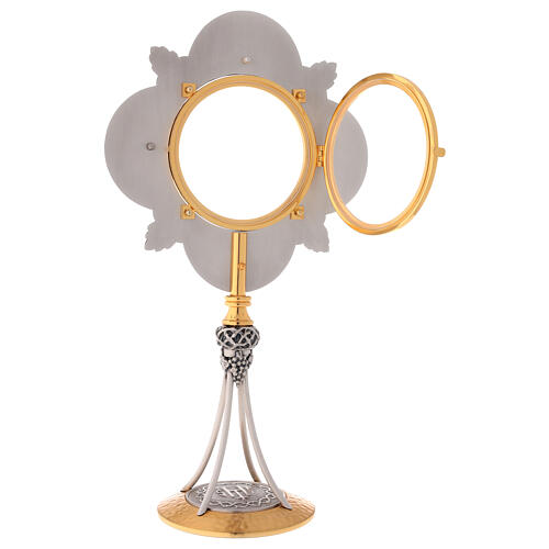 Casted monstrance, gold plated brass, diam. 11 cm 6