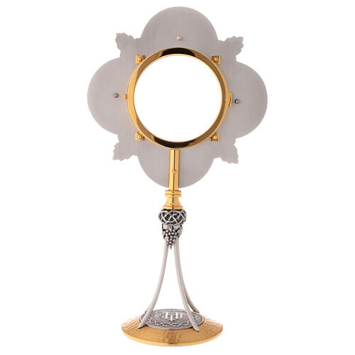 Casted monstrance, gold plated brass, diam. 11 cm 7