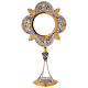 Casted monstrance, gold plated brass, diam. 11 cm s1