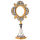 Casted monstrance, gold plated brass, diam. 11 cm s5