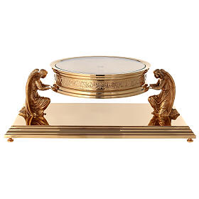 Base for monstrance by Molina in golden brass, gothic style