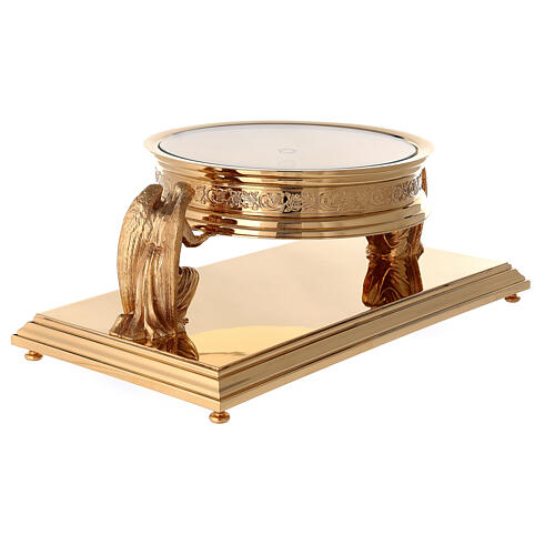 Base for monstrance by Molina in golden brass, gothic style 5