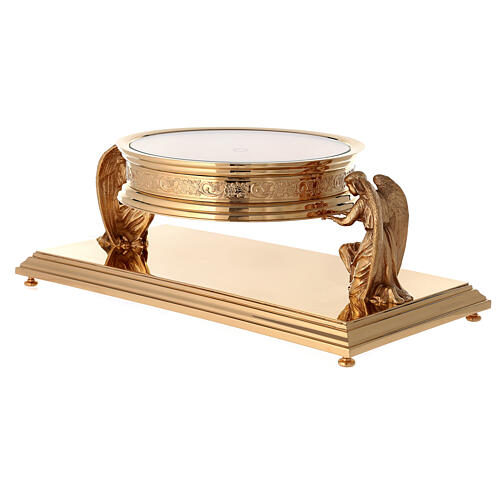 Base for monstrance by Molina in golden brass, gothic style 7