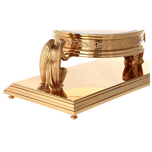 Base for monstrance by Molina in golden brass, gothic style 8