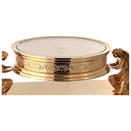 Base for monstrance by Molina in golden brass, gothic style 9