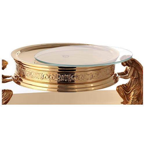 Base for monstrance by Molina in golden brass, gothic style 10