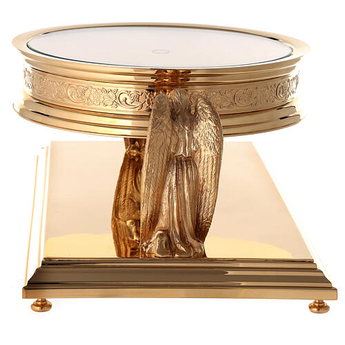 Base for monstrance by Molina in golden brass, gothic style 11