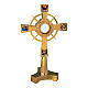 Molina ostensory with Evangelists, stones and XP symbol sized 60 cm in golden brass s1