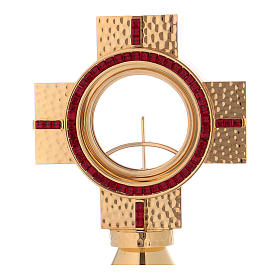 Cross shaped monstrance with red stones, Molina