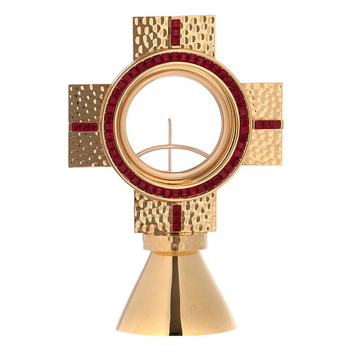 Cross shaped monstrance with red stones, Molina 1