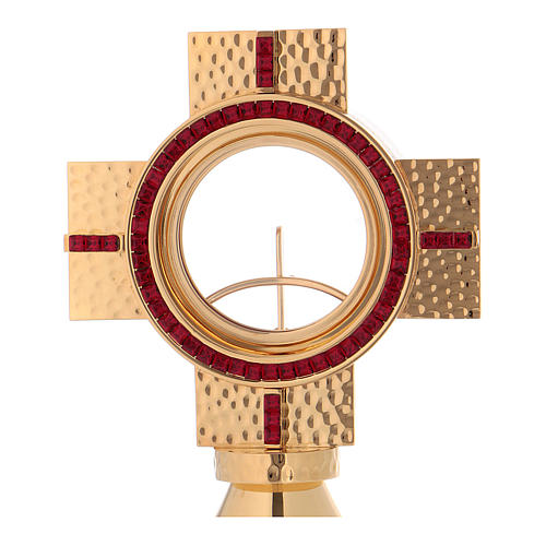 Cross shaped monstrance with red stones, Molina 2