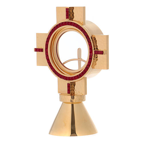 Cross shaped monstrance with red stones, Molina 3