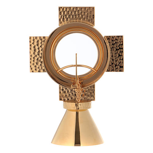 Cross shaped monstrance with red stones, Molina 4