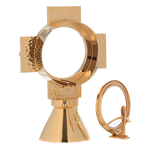Cross shaped monstrance with red stones, Molina 6