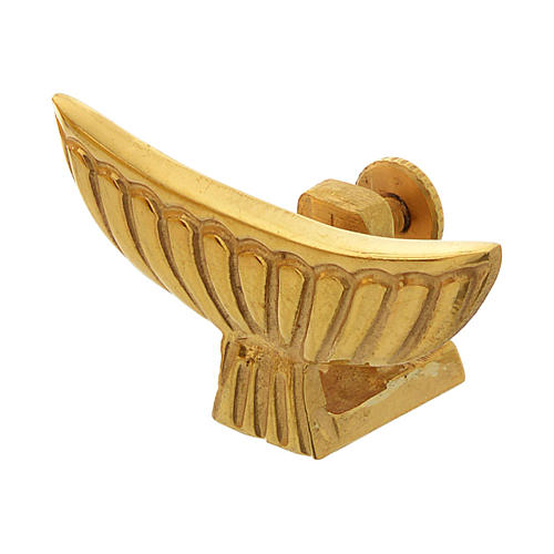 Ostensory for altar bread in two tones with hands and stones in brass 75 cm 8