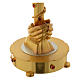 Ostensory for altar bread in two tones with hands and stones in brass 75 cm s2